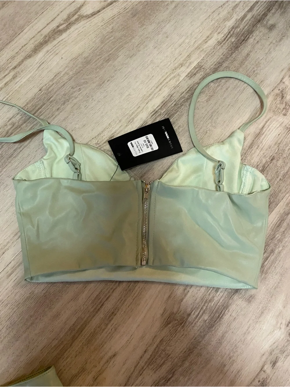 Fashion Nova Sage Faux Leather Fringe Two-Piece Set - NWT